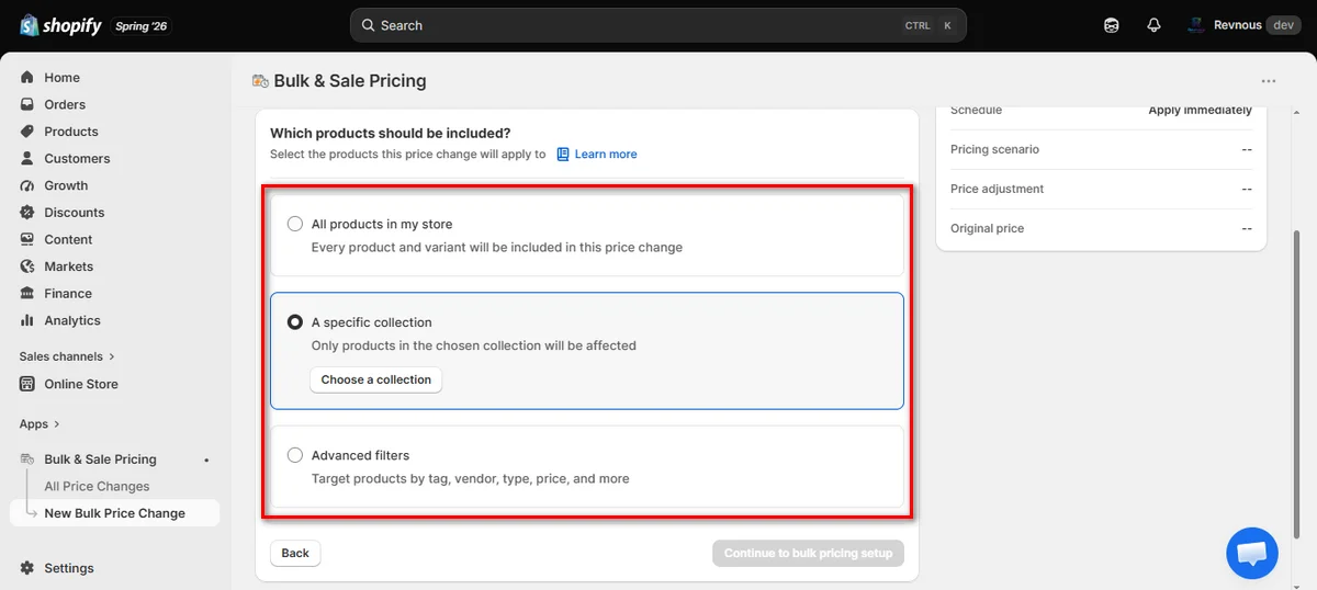 14- choose which products you want to update
