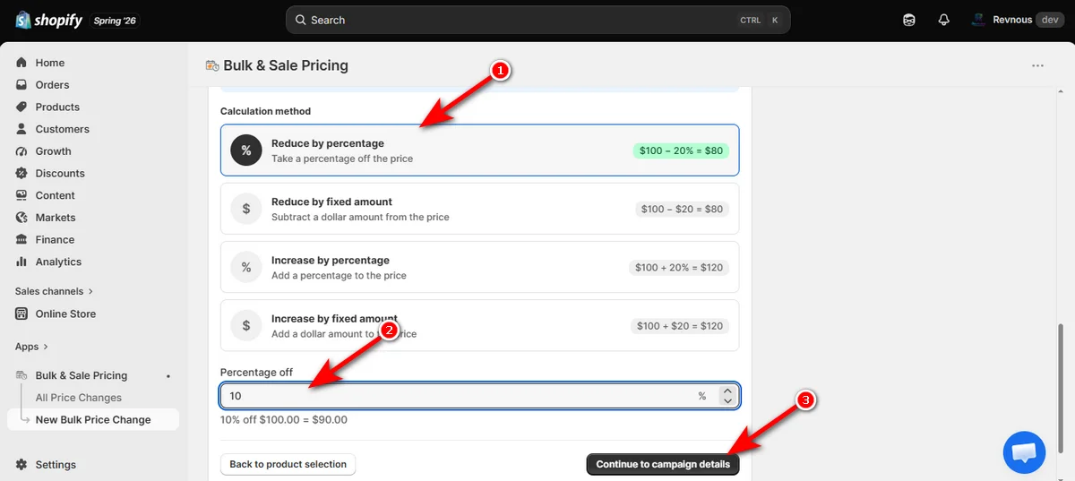 22 - select your calculation method and click continue to campaign details button
