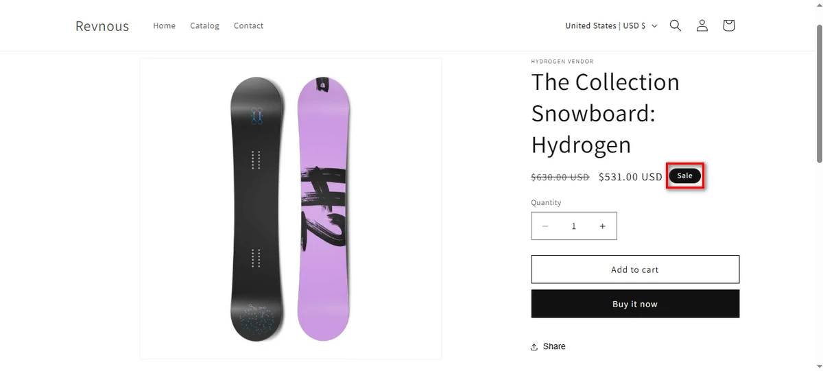 4- screenshot of a product page with a sale badge