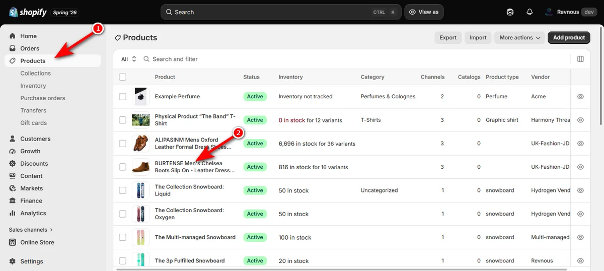 13- click products and select a product