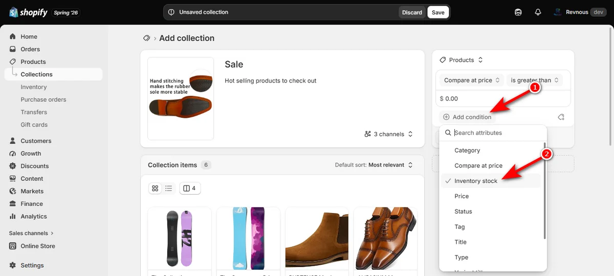 9- add inventory stock condition