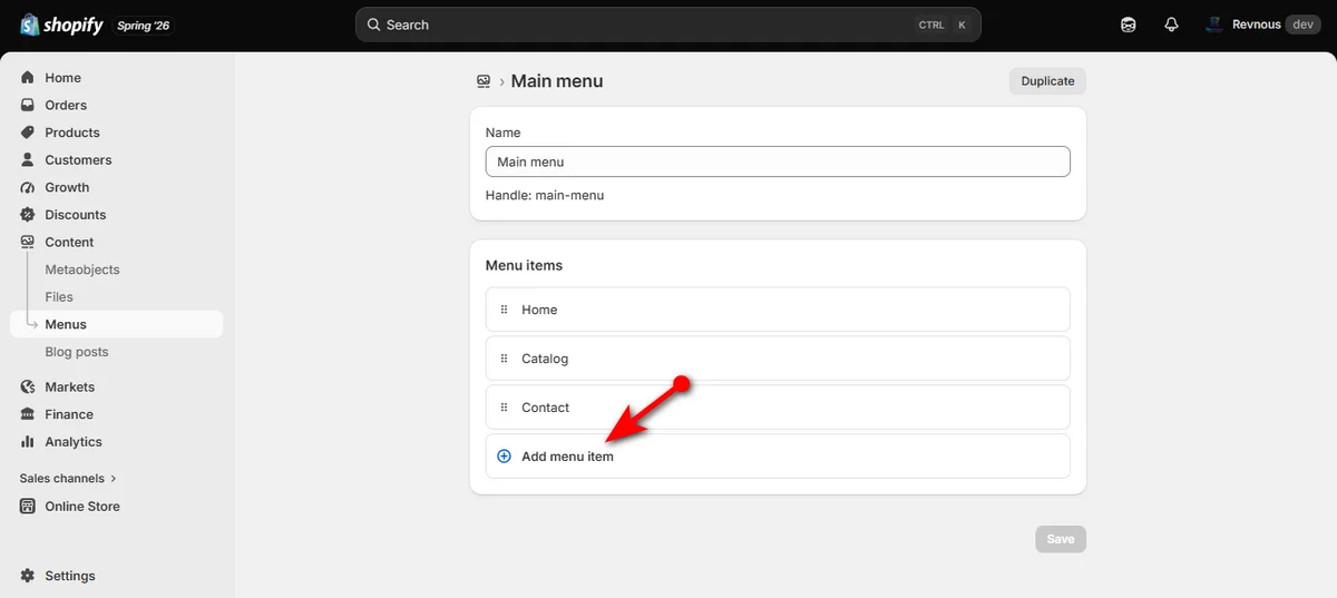 21- click add menu item