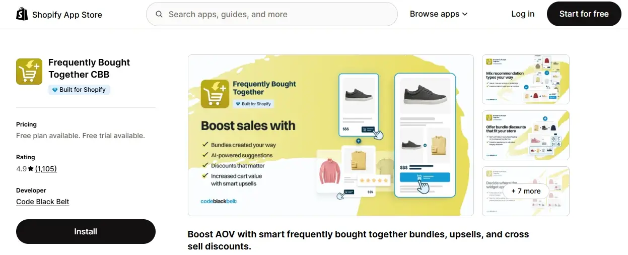 frequently bought together cbb product bundle ai recommendations upsells shopify apps for boosting seasonal sales
