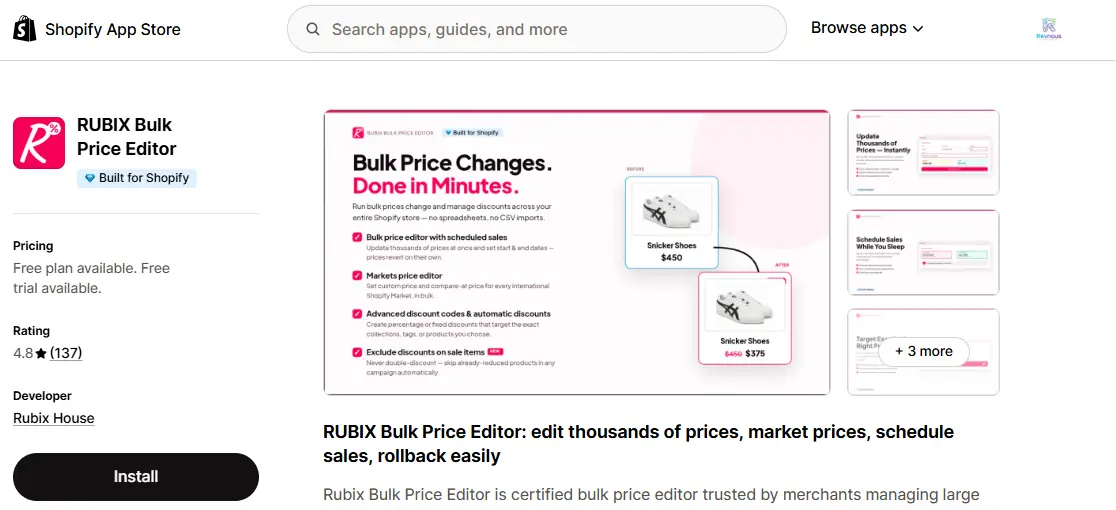 rubix bulk price editor shopify apps