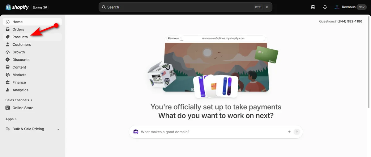 1- click on products on your shopify store